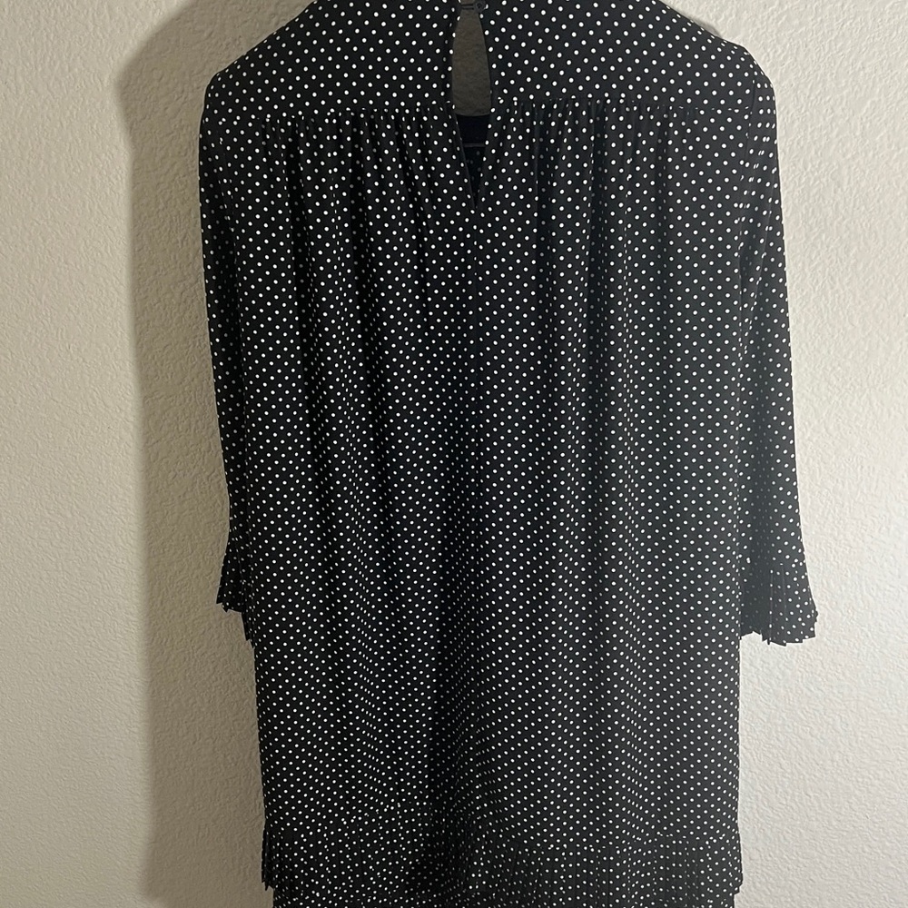 Kate spade New York Black & White PolkaDot midi dress dainty flowy Sz 10 - Picture 10 of 13